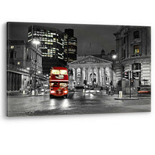 Load image into Gallery viewer, Red Bus at Royal Exchange in London Luxury Canvas Wall Art Large Picture Print
