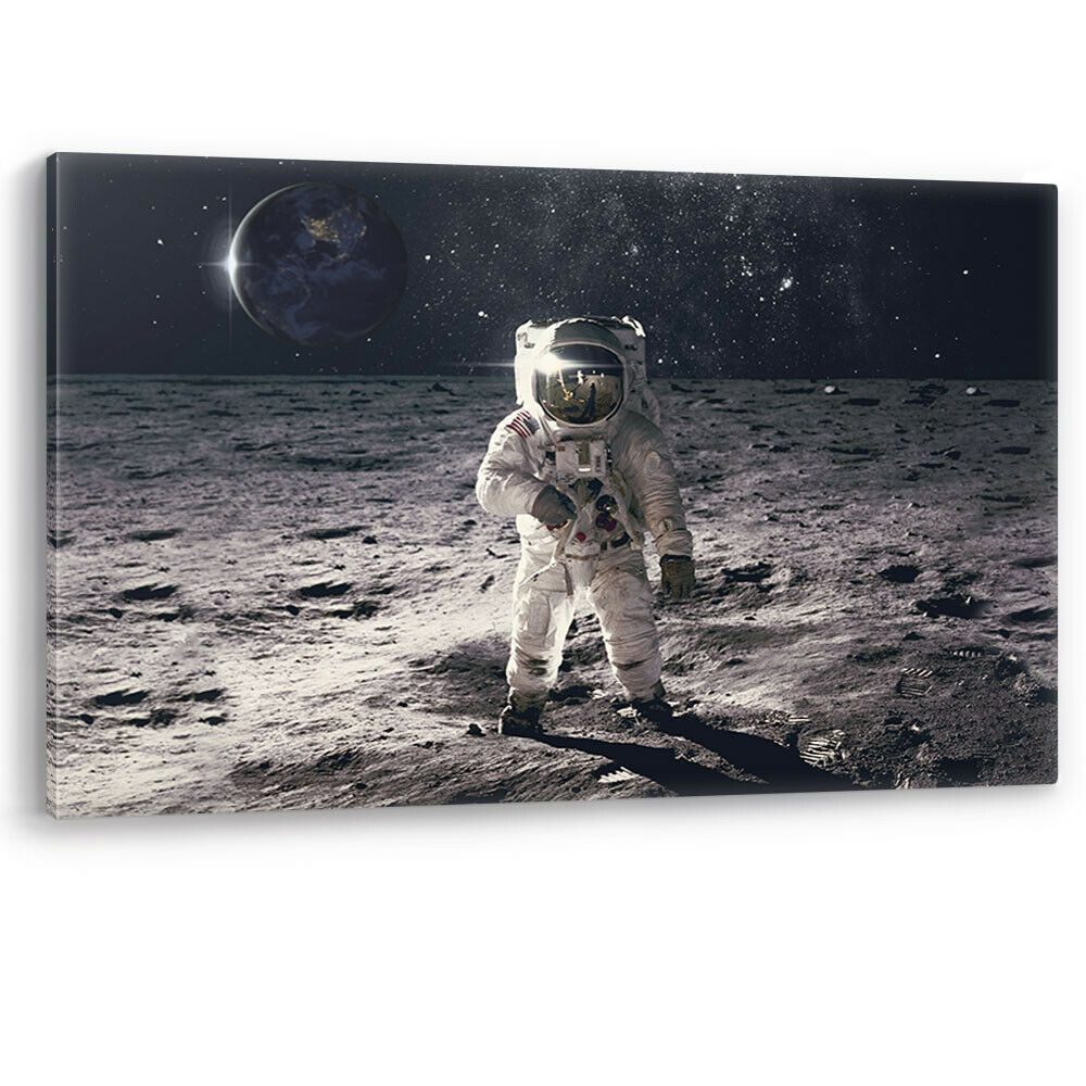 Astronaut Spaceman on Surface Space Landing Large Canvas Wall Art Picture Print