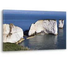 Load image into Gallery viewer, Old Harry Rocks White Bournemouth UK Luxury Canvas Wall Art Large Picture Print
