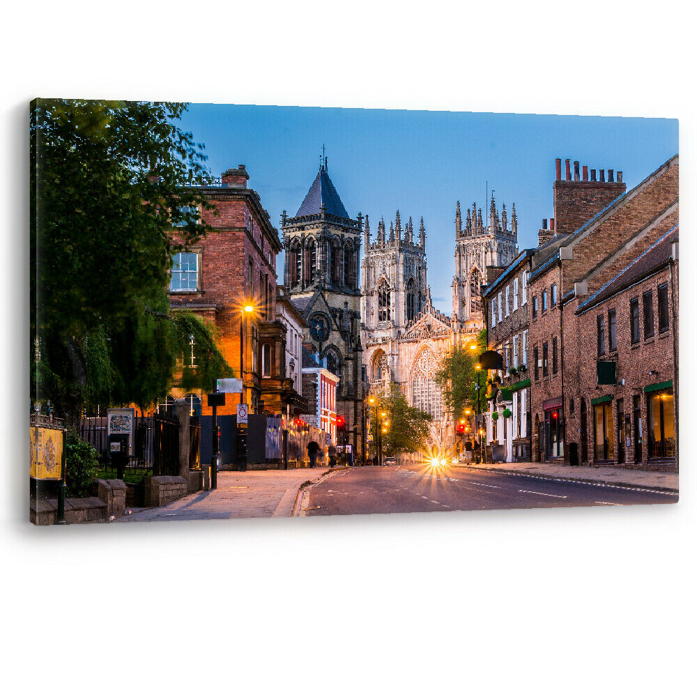 York and the Minster Yorkshire England Framed Canvas Wall Art Picture Print