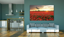 Load image into Gallery viewer, Spitfire Aircraft at Sunset Poppy Field Poppies Remembrance Canvas Picture Print
