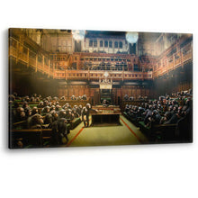 Load image into Gallery viewer, Banksy Devolved Parliament Monkey Artwork Canvas Wall Art Picture Print
