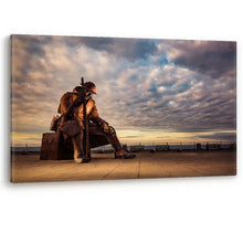 Load image into Gallery viewer, British Tommy Soldier Seaham Beach Monument Framed Canvas Wall Art Picture Print
