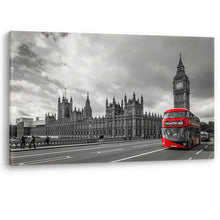 Load image into Gallery viewer, Red Bus Parliament Big Ben in London Luxury Canvas Wall Art Large Picture Print
