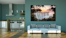 Load image into Gallery viewer, Victoria Falls Waterfall at Sunset Africa Canvas Wall Art Picture Print
