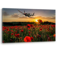 Load image into Gallery viewer, Poppy Field Spitfire Poppies Remembrance Sunday Canvas Wall Art Picture Print
