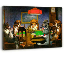 Load image into Gallery viewer, Dogs Playing Cards C.M Coolidge Poker Canvas Pub Wall Art Painting Picture Print
