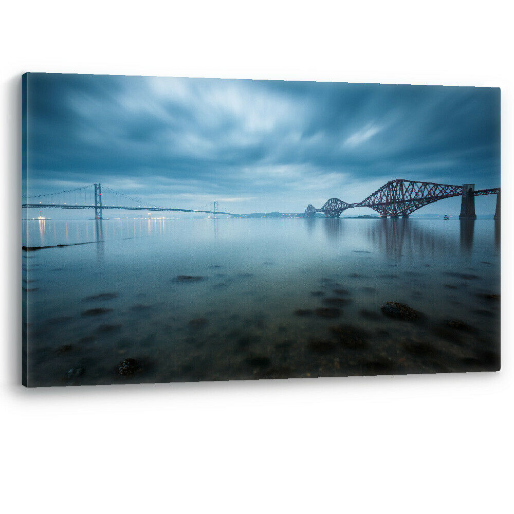 Forth Bridges Edinburgh Scotland Firth Framed Canvas Wall Art Picture Print