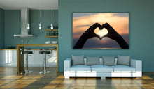 Load image into Gallery viewer, Love Heart in Hands Romantic Sunset Luxury Canvas Wall Art Large Picture Print
