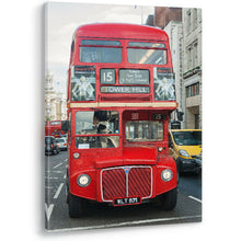 Load image into Gallery viewer, Red Bus Old Fashioned Antique London Bus Framed Canvas Wall Art Picture Print
