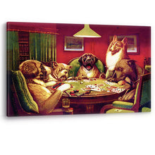 Load image into Gallery viewer, Dogs Playing Cards Vintage C.M Coolidge Canvas Wall Art Painting Picture Print
