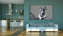 Load image into Gallery viewer, Banksy Rat with a Knife Paris Artwork Canvas Wall Art Picture Print Large Sizes
