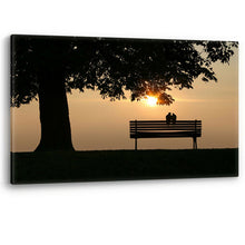 Load image into Gallery viewer, Birds in Love Sunset Bench Under Tree Large Canvas Wall Art Picture Print
