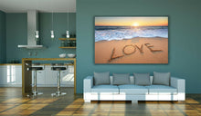 Load image into Gallery viewer, Love written in the Sand Beach Canvas Wall Art Picture Print Large Sizes
