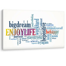 Load image into Gallery viewer, Enjoy Life Motivational Inspirational Canvas Wall Art Word Picture Print Happy
