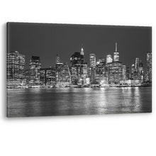 Load image into Gallery viewer, Manhattan Skyline New York at Night Framed Canvas Wall Art Picture Print
