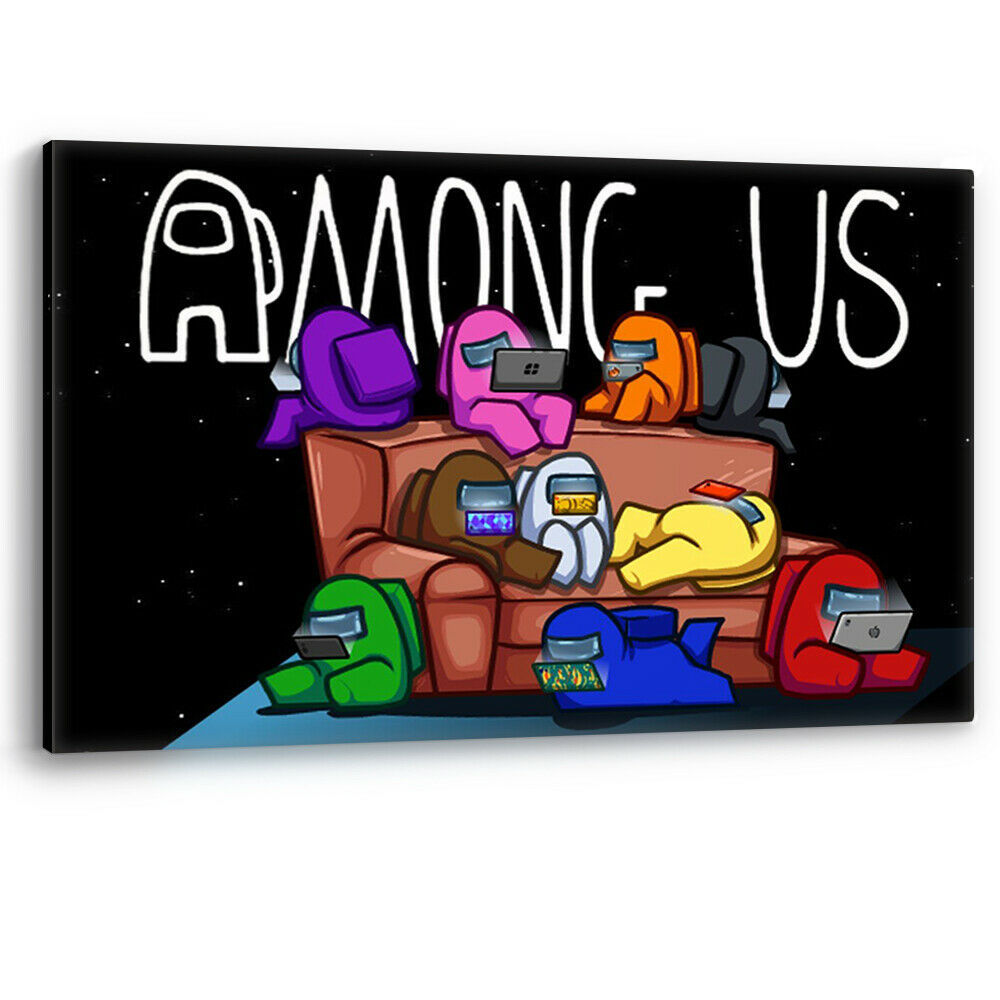 Among Us Canvas Print Framed Picture Wall Art Poster Paper Game Characters