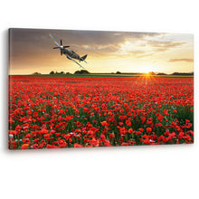 Load image into Gallery viewer, Spitfire Aircraft at Sunset Poppy Field Poppies Remembrance Canvas Picture Print
