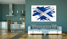 Load image into Gallery viewer, Scotland Scottish Flag Brush Paint Framed Canvas Wall Art Picture Print
