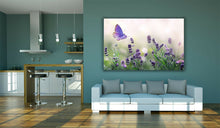 Load image into Gallery viewer, Purple Blossom Lavender Butterfly Nature Large Canvas Wall Art Picture Print
