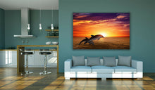 Load image into Gallery viewer, Dolphins Jumping at Sunset Sea Framed Canvas Wall Art Picture Print
