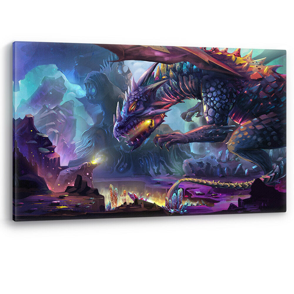 The Dragon Planet Danger Scene Canvas Wall Art Picture Print