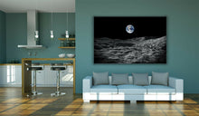 Load image into Gallery viewer, View of Earth from the Moon Space Canvas Wall Art Picture Print Large Sizes
