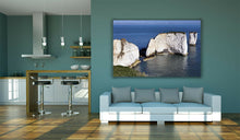 Load image into Gallery viewer, Old Harry Rocks White Bournemouth UK Luxury Canvas Wall Art Large Picture Print
