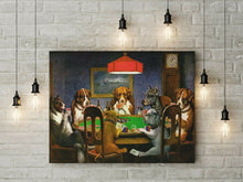 Load image into Gallery viewer, Dogs Playing Cards C.M Coolidge Poker Canvas Pub Wall Art Painting Picture Print
